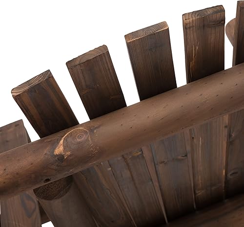 Miniatura 8 de kevinplus Silla Adirondack de madera de 2 asientos, juego de sillas para exteriores con mesa auxiliar central, silla Adirondack de dos plazas al