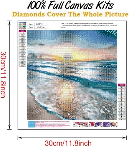 Miniatura 4 de Juegos de pintura de diamantes de playa para adultos y niños principiantes pintura de diamante oceánico puesta de sol para regalo decoración de