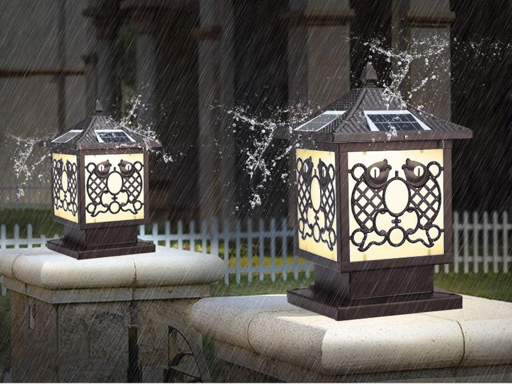Lampada da Giardino retrò Vintage Antica, Luce Solare per Porta, Lampada da Tavolo per Esterni, Lanterna a LED in Acrilico per Patio, Balcone, Prato, Giardino, impermeab,