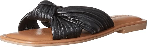 The Drop Women's Ida Bow Flat Sandal,Black, 9.5