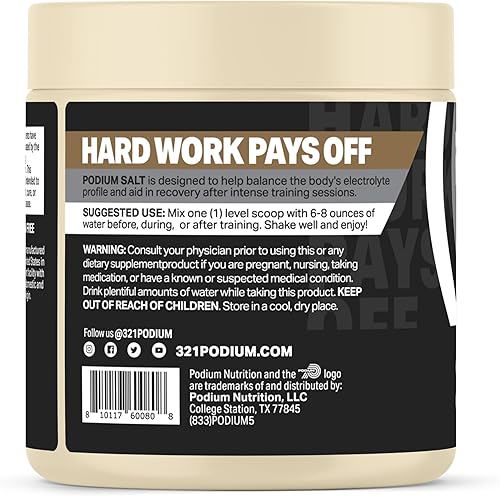 Miniatura 5 de Podium Nutrition, Sal+electrolitos, polvo de electrolitos, mora, 30 porciones, electrolitos, hidratación, recuperación