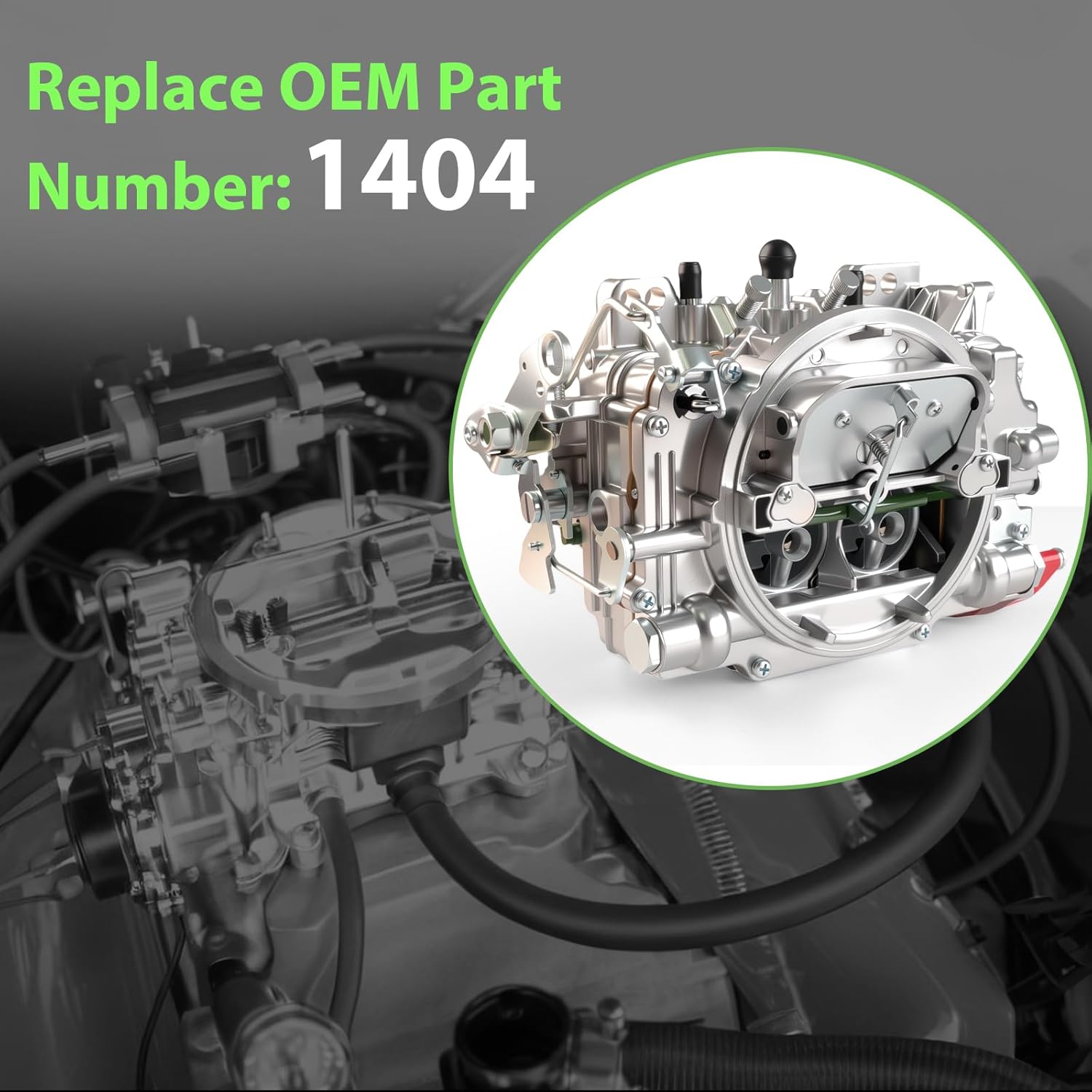 1404 Carburetor Performer 500 CFM 4 Barrel Square Bore Air Valve Secondary Manual Choke Replacement For Chevy 305 Engine