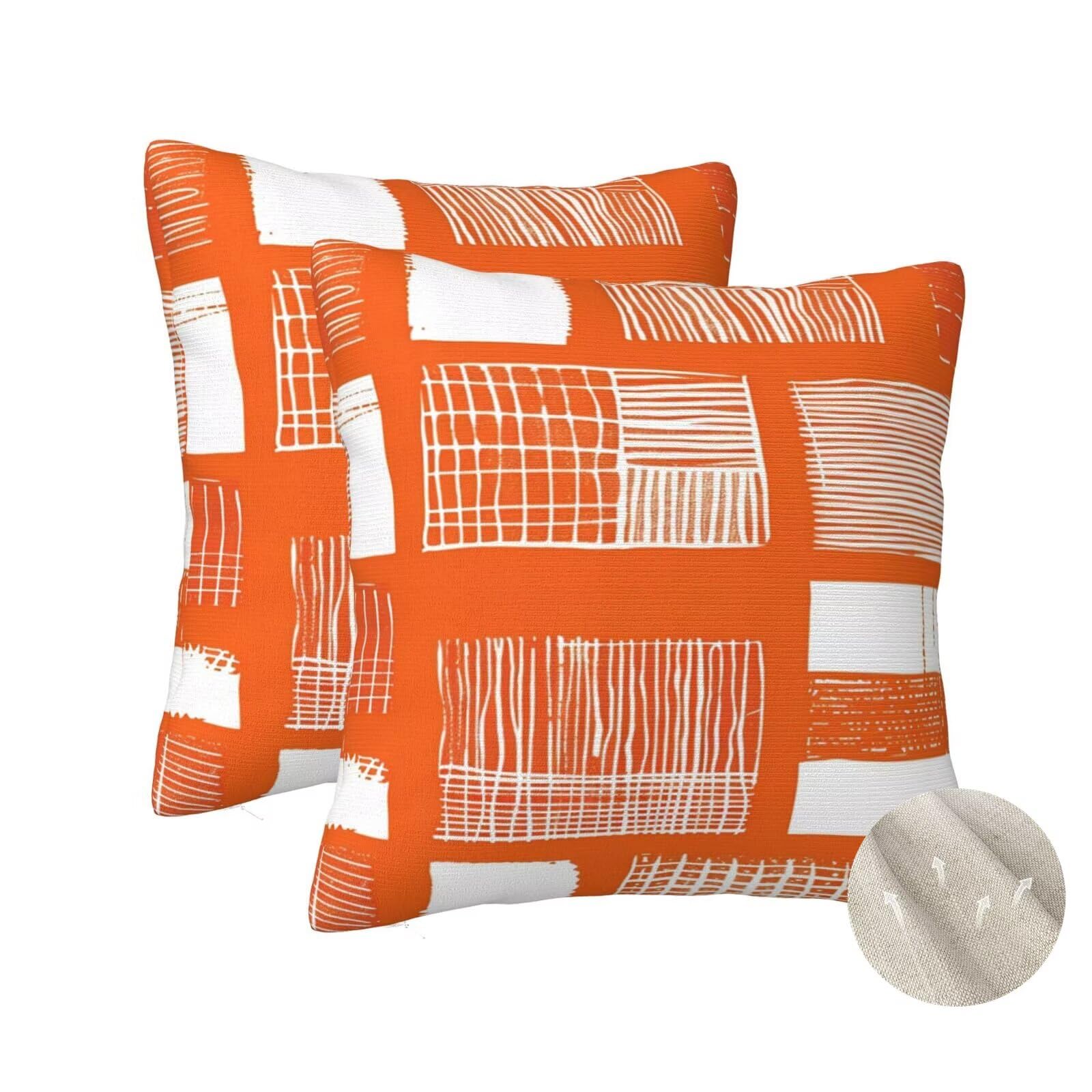 Housses de coussin oranges 50x50 cm coussin decoratif geometrie taie oreiller canape