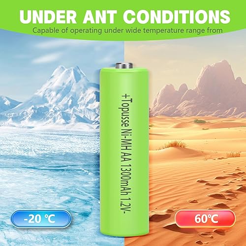 Miniatura 3 de Paquete de 8 baterías recargables de 1.2 V Ni-MH AA, batería Nimh doble A de larga duración, 1300 mAh para luces solares al aire libre