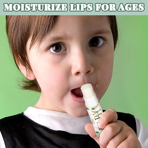 Miniatura 7 de Dunzy 50 juegos de bálsamo labial para baby shower, regalos de eucalipto dorado para bebé, regalo a granel para invitados, agradecimiento,