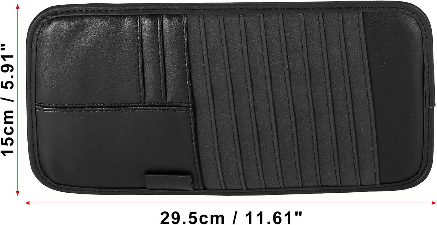 X AUTOHAUX PU Car CD Visor Storage Case Vehicle Sun Visor Organizer with 10 DVD Storage Sleeves Black : Automotive