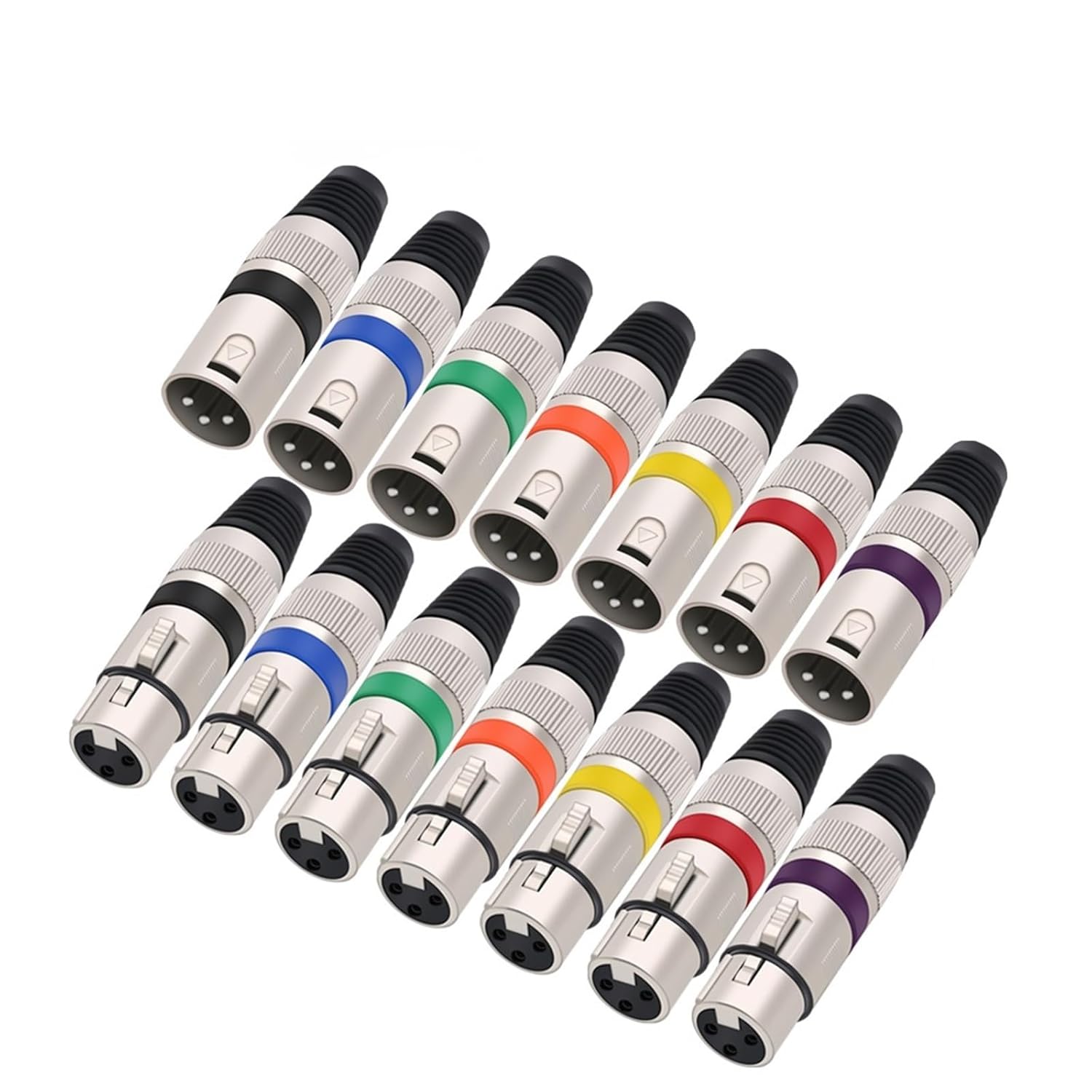 10Sets/lot 3 Pin XLR Connectors Male+ Female 3 Pole XLR Plug Jack Socket Microphone MIC Cable Terminal Wire Connector(10xM 10xF-Blue)