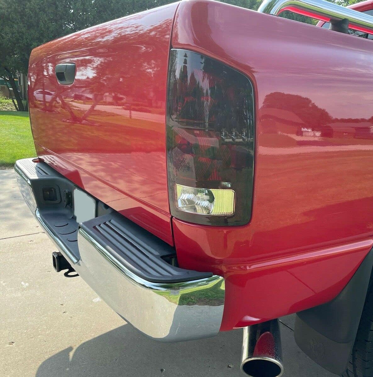 ECOTRIC Rear Step Bumper Assembly Compatible with 2002-2009 Dodge Ram 1500 2500 3500 W/License Plate Light Replace for CH1103111 CH1103108 55077107AD 55077107AF Fleetside Styleside Chrome