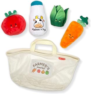 Melissa & Doug Multi-Sensory Market Basket Fill & Spill Toy - Pretend Play Food Menus Grocery Toys, Sorting And Stacking Multi-Sensory Toys For Infants And Toddlers Ages 1+