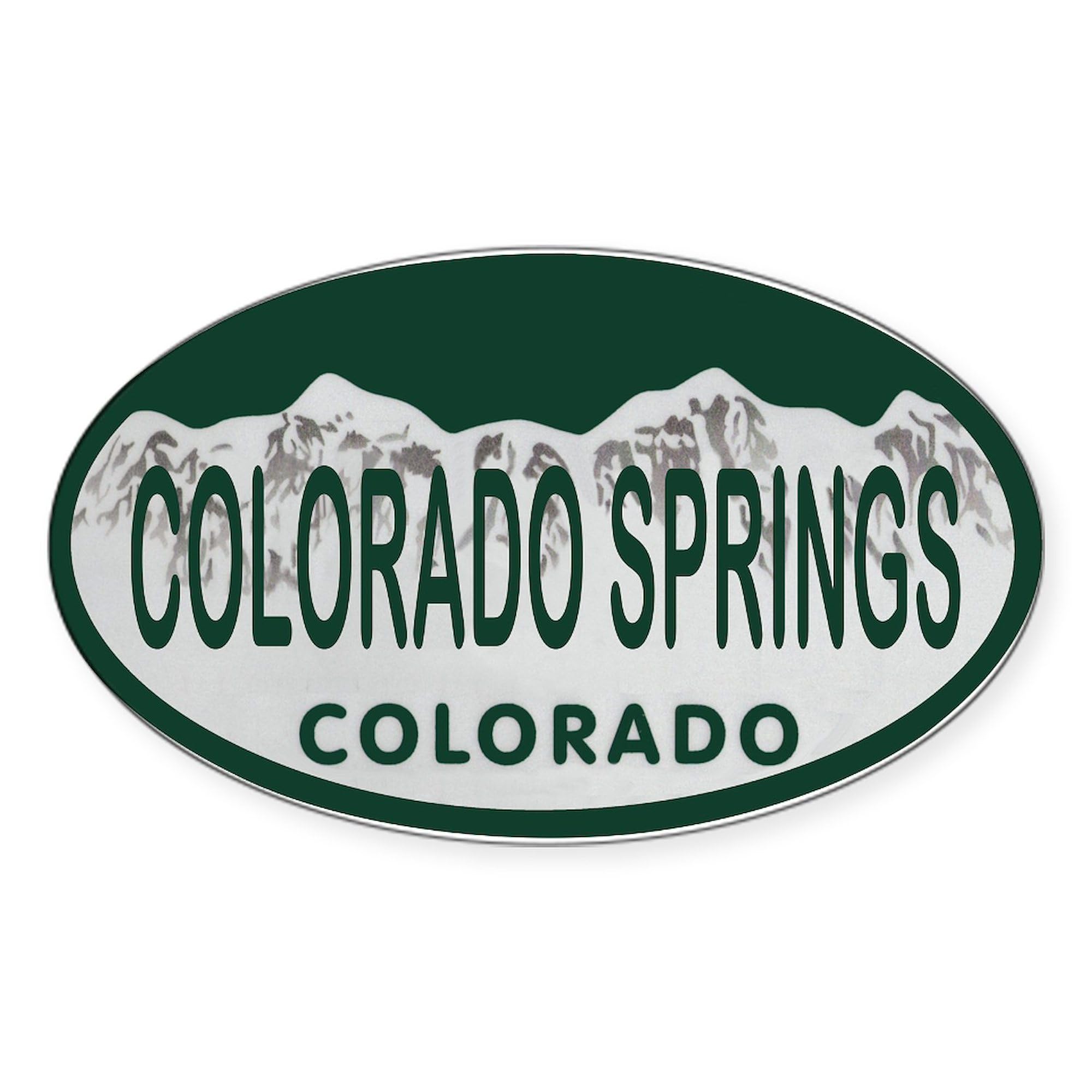 CafePress Colorado Springs Colo License Plate Oval Car Bumper Sticker