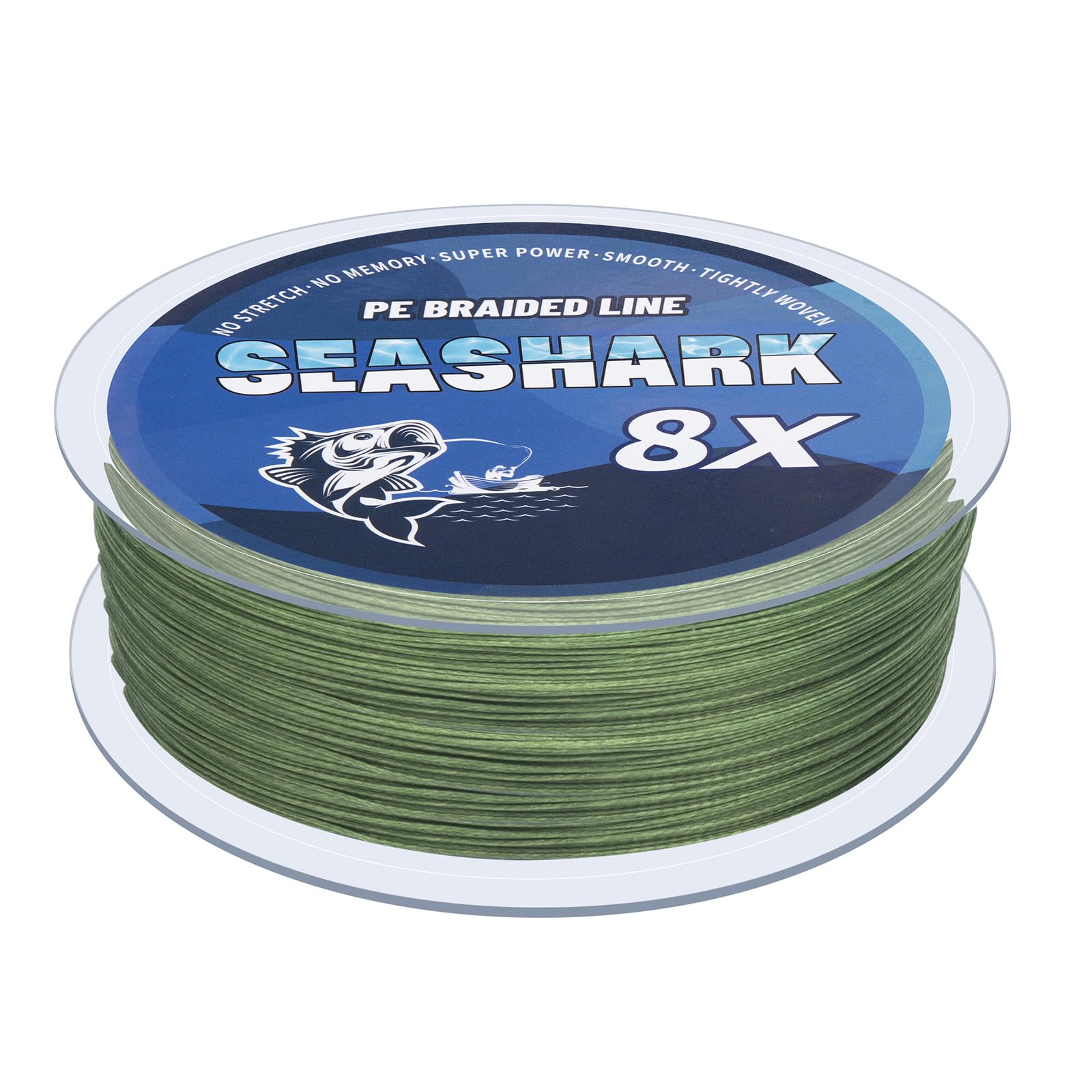 Seashark Braided Fishing Line Color Never Fade 8 Strands Super Strong PE Fishing Line Abrasion Resistant Fishing Wire Zero Stretch Multiple Colors 6lb to 80lb โ image 1
