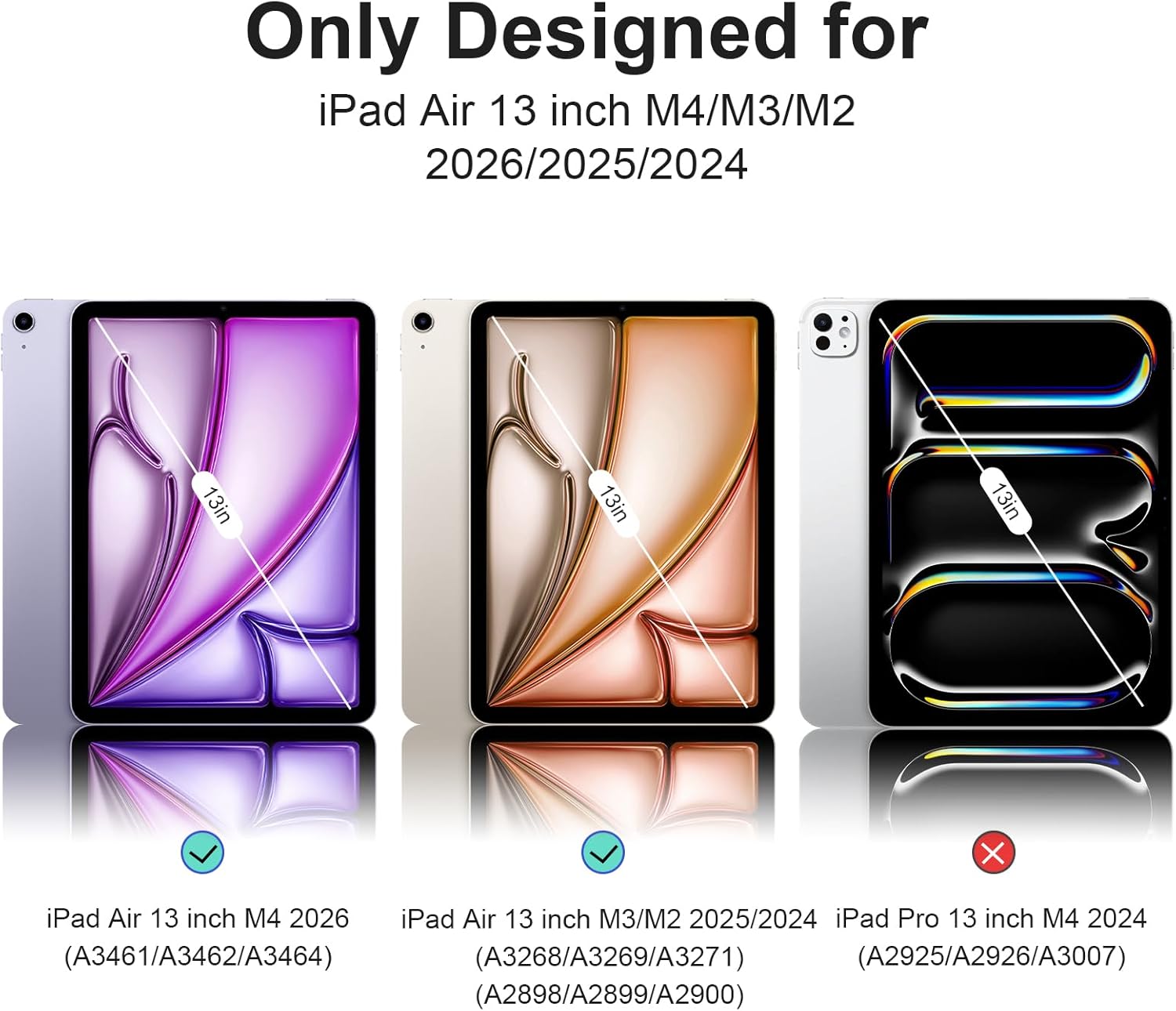 for iPad Air 13 inch M4/M3/M2 Case (2026/2025/2024,Model A3268/A3269/A3271), Auto Sleep/Wake and Magnetic Closure, Trifold Stand Case, PU Leather Cover, Support Apple Pencil Pro, Oat Coffee