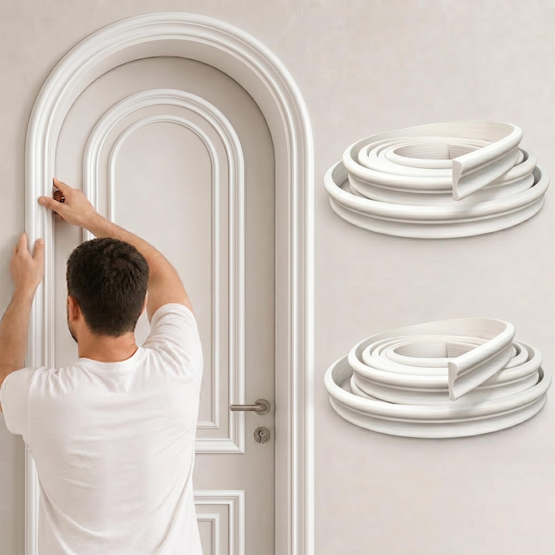 CBBEONRN Wall Trim Molding Border Trim for Interior Wall Ceiling Décor Living Room Bedroom - Installed with Glue W 3cm, L 8m