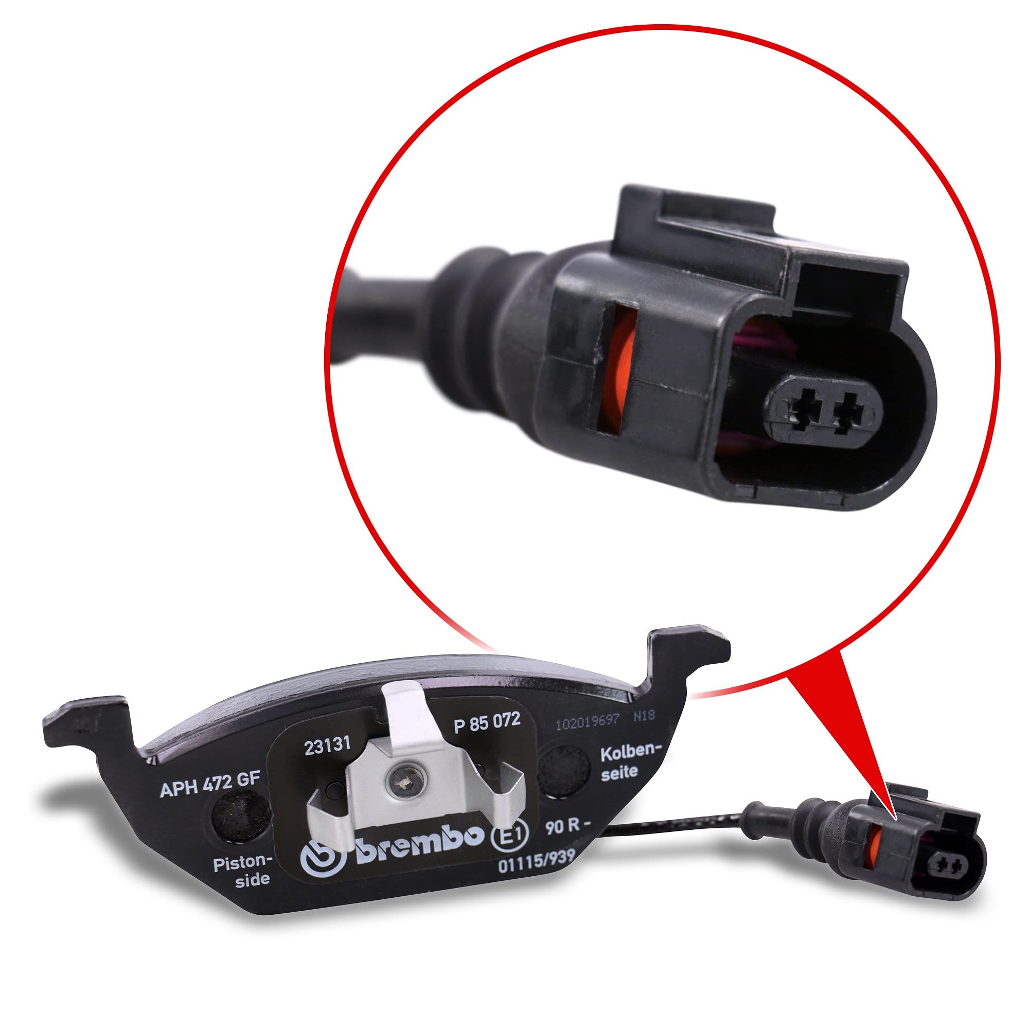 BREMBO Set di freni Sport Max incl. dischi freno sportivi scanalati anteriori Ø 256 mm ventilati + posteriori Ø 230 mm pieni + pastiglie freno anteriori e posteriori + contatto di usura
