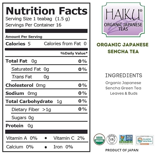 Miniatura 5 de HAIKU Bolsitas de té Sencha orgánicas, 16 CT