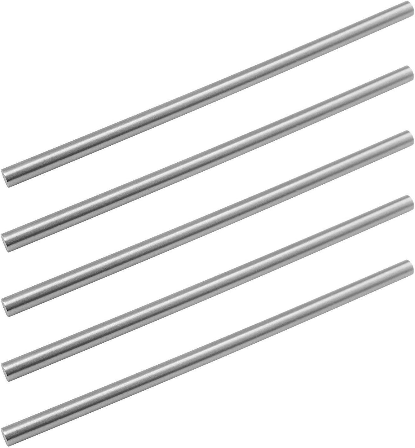4mm x 100mm Stainless Steel Model Straight Metal Round Shaft Rods, 5 Pieces