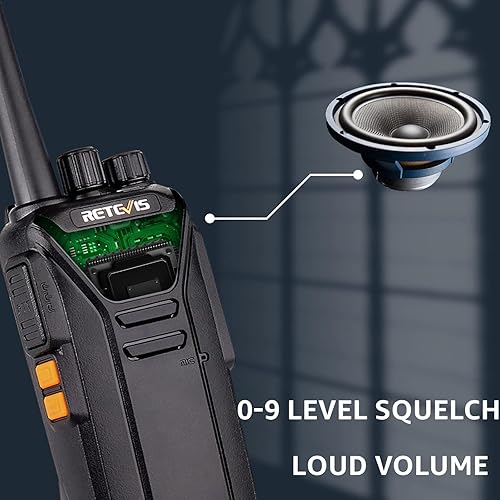 Miniatura 3 de Retevis Walkie Talkies RT27, radio bidireccional con micrófono de altavoz de hombro, radios de 2 vías de largo alcance, base de carga USB, alarma