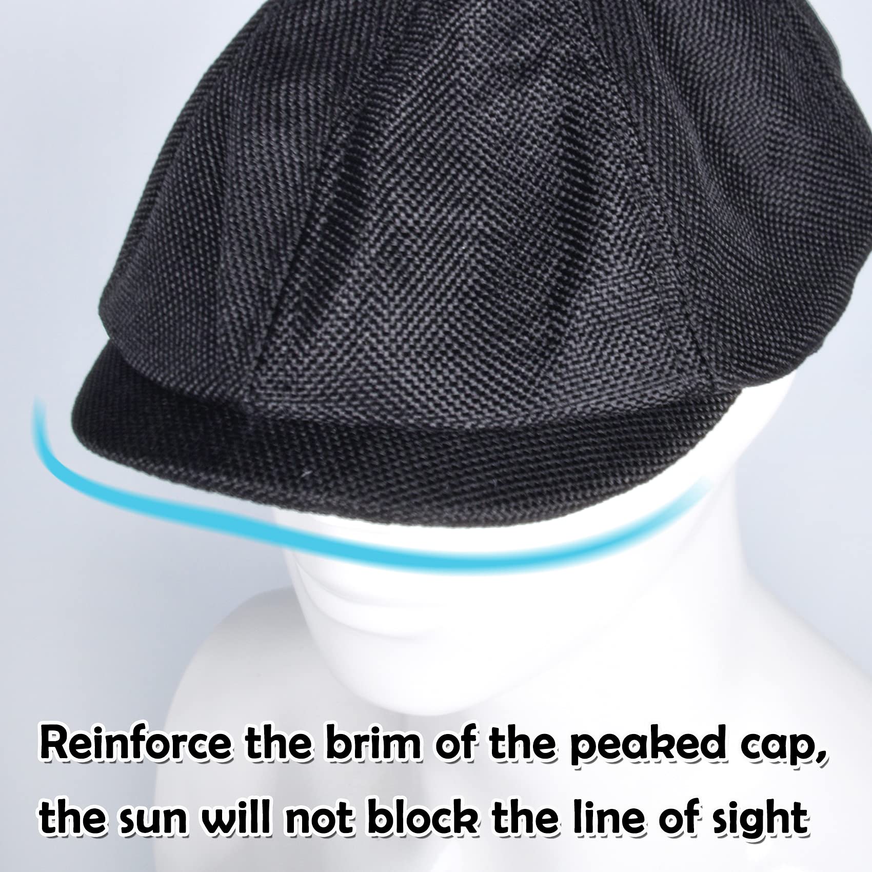 Casquettes Plates Chapeau Gatsby à 8 Panneaux Peaky Herringbone Casquette Gavroche Baker Boy Chapeaux Irlandais Fashion Ivy pour Hommes Femmes avec Bande Élastique