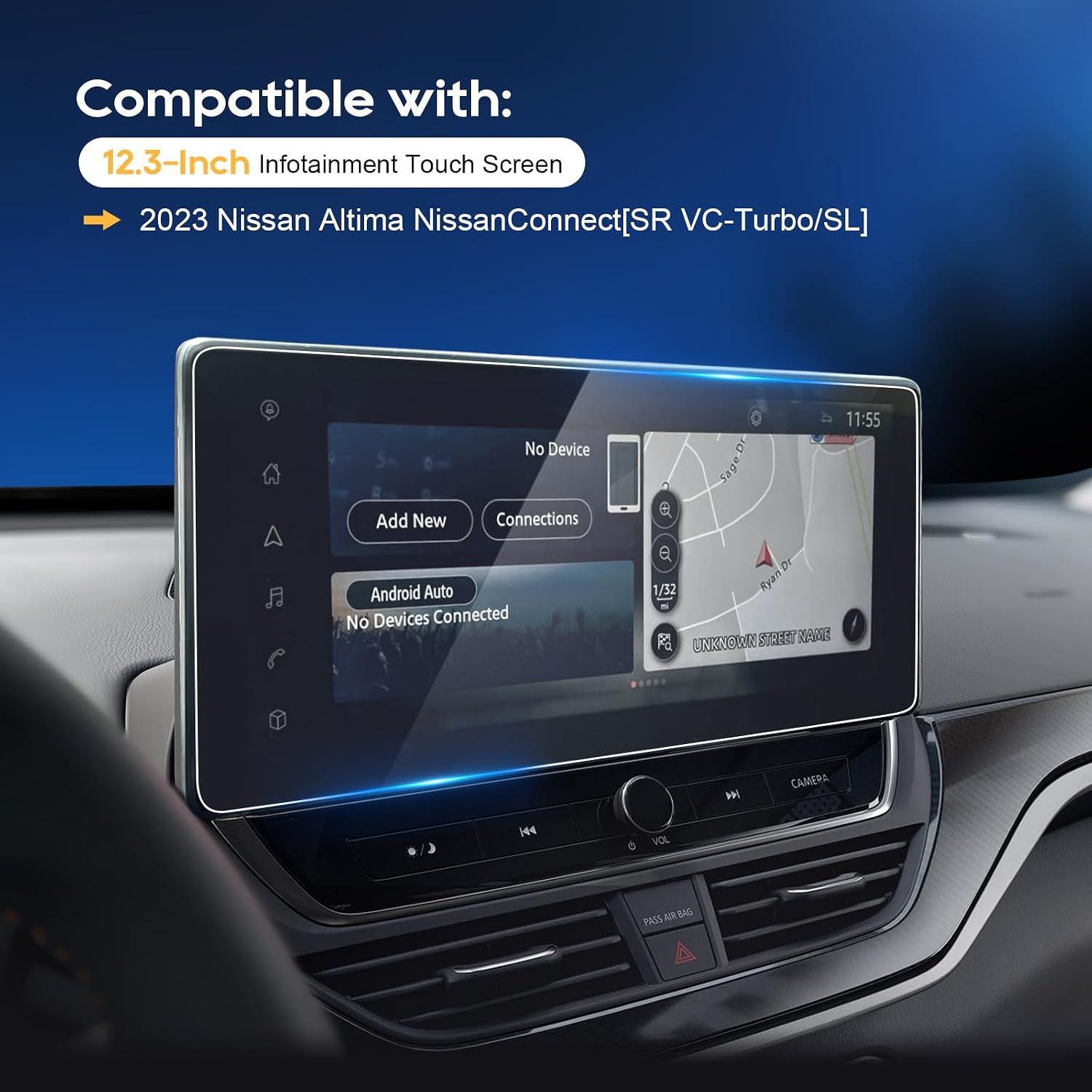 LFOTPP 2023 2024 Altima Screen Protector Plastic [Anti-Reflection] for 2023 2024 N issa n Altima[SL/SR VC-Turbo] 12.3-inch Infotainment Center Touch 2024 Altima Accessories