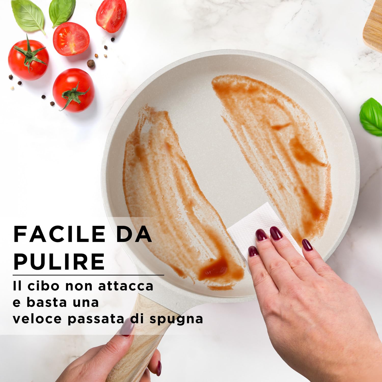 Kasanova Batterie de Cuisine Mrs Wood Antiadhésive en Aluminium, Compatible avec Tous les Types de Feux, Couvercles en Verre, Cuisson Rapide et Homogène (vert et crème, 10)