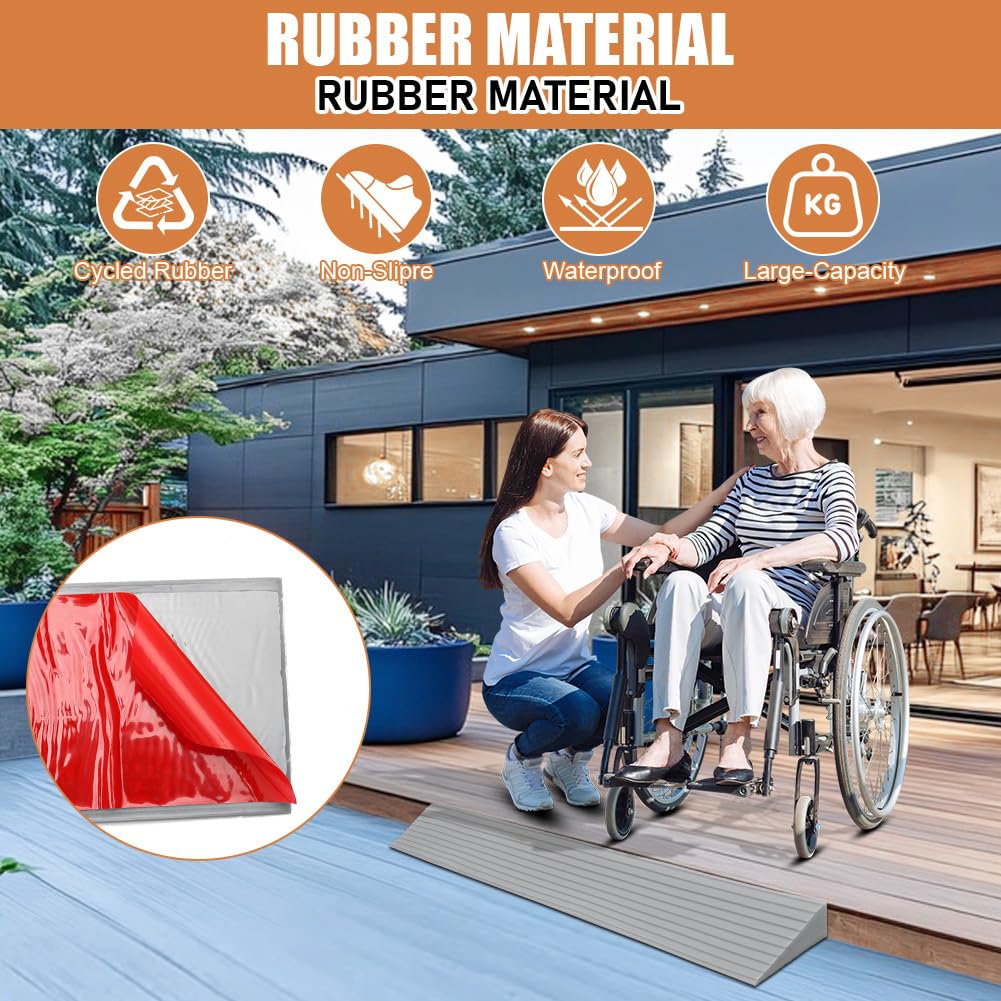 Türschwellenrampe, 100x8x3 cm Schwellenrampe, Türschwellenrampe Saugroboter, rutschfeste Oberfläche, für Saugroboter Rollator oder e Scooter. Kinderwagen Rampe Saugroboter
