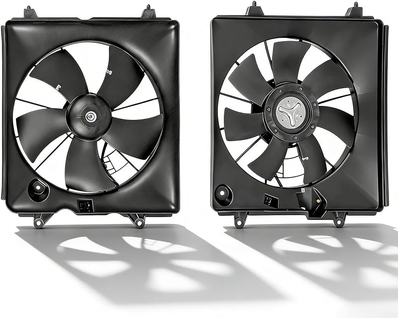 Eletroventilador do radiador e condensador do ar-condicionado UnayKolb para Honda CR-V 2007–2009 – Lado esquerdo e direito