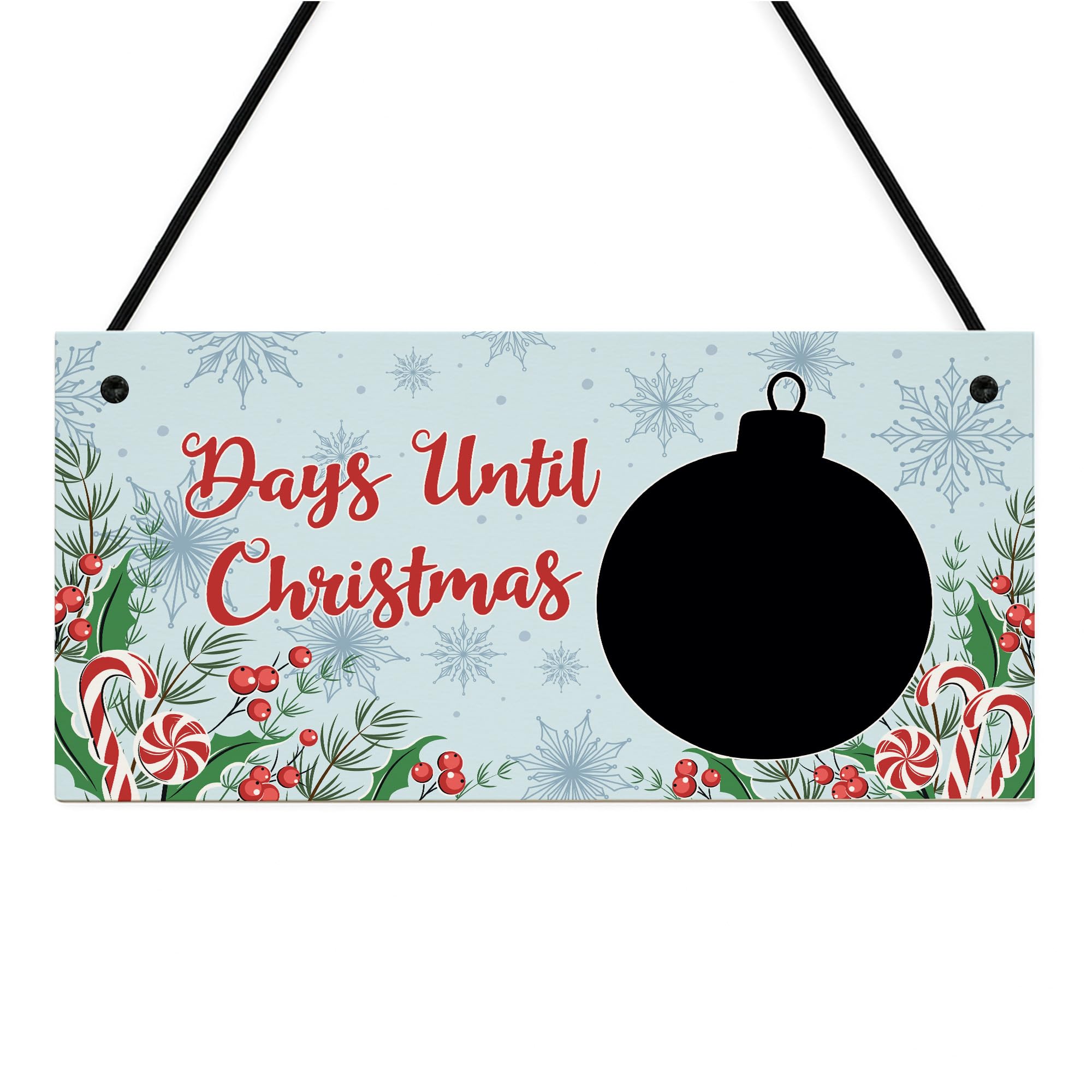 Red Ocean Christmas Countdown Plaque For Kids Children Days Until Christmas Novelty Chalkboard Plaque For Home Kids Room Son Daughter