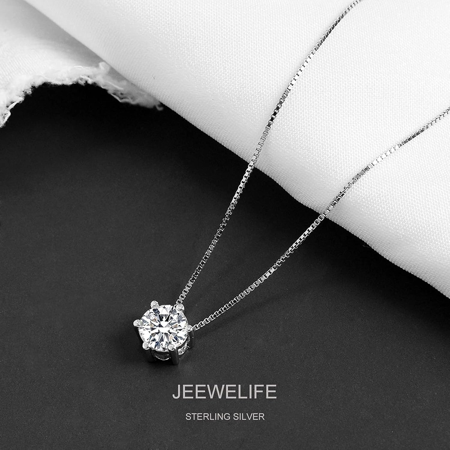 Sterling Silver Cubic Zirconia Necklace Necklace for Women Christmas Mother's Day Gift - Image 3