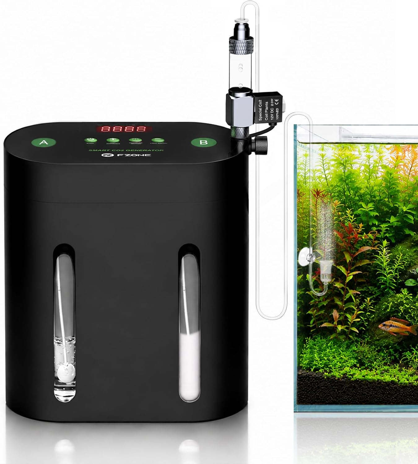 FZONE Aquarium CO₂ Generator Kit, Smart Dual-Chamber System for Plant Tank