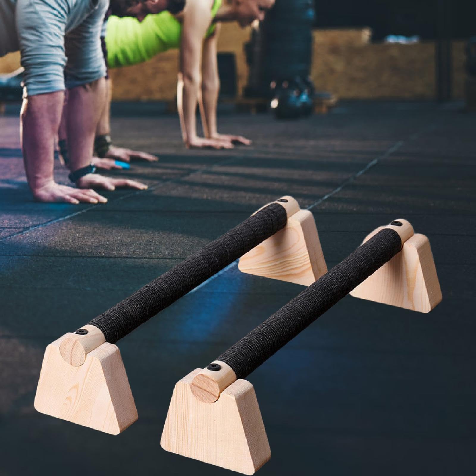 2 Pezzi di Barra per Flessioni in Legno, Parallele, Maniglie per Flessioni, Supporto Antiscivolo Portatile per Esercizi di Ginnastica E Allenamento.