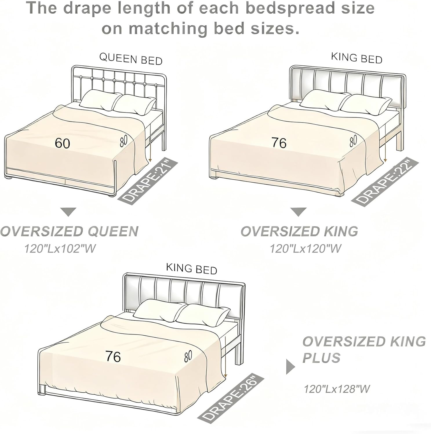 Oversized King Bedspread Quilt 120" x 120", 100% Cotton Lightweight Bed Spreads Coverlet Set Farmhouse Bedding Cover, 3 Piece, Brown/Gray/Beige - Image 6