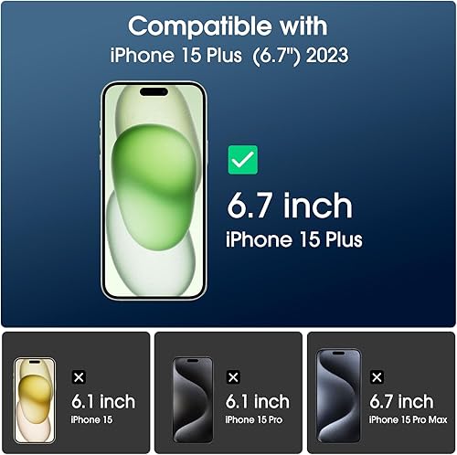 Miniatura 2 de amFilm OneTouch 2+2 protectores de pantalla para iPhone 15 Plus de 6.7 pulgadas, vidrio templado con protector de lente de cámara, kit de