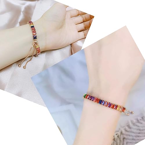 Miniatura 2 de Tennis Bracelets for Women,Xinpowwo Adjustable 18K Gold Plated Cubic Zirconia Tennis