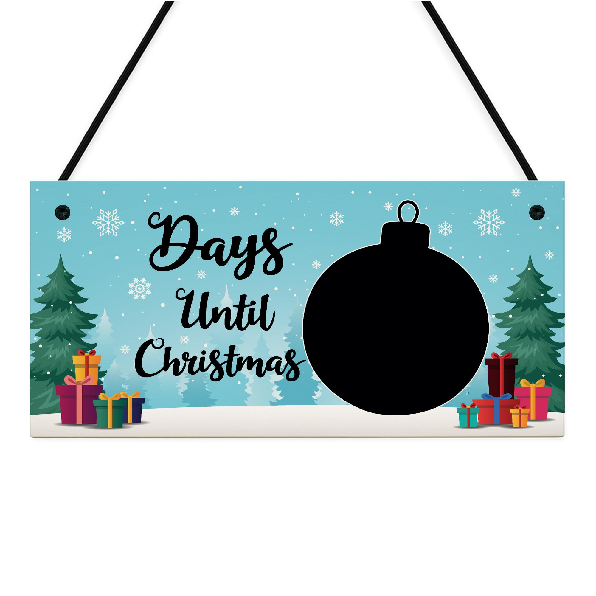 Red Ocean Days Until Christmas Countdown Plaque For Kids Children Christmas Decoration Novelty Chalkboard Plaque For Home Kids Room Son Daughter