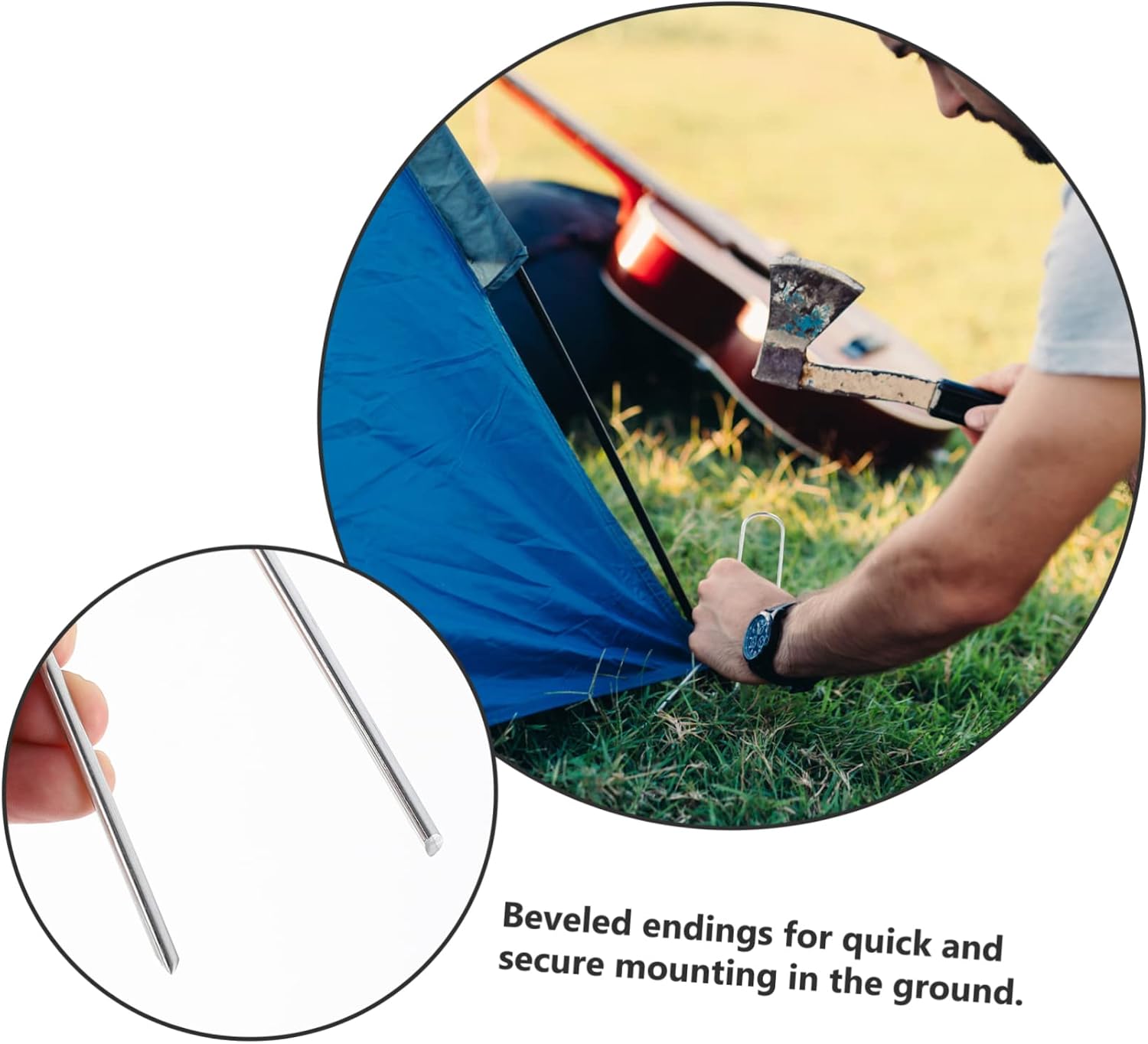 50pcs Galvanized Tent Pegs Landscape U-Shaped Ground Anchor Stakes for Gardening