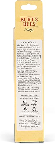 Miniatura 6 de Burt's Bees for Pets Pasta de dientes con aceite de madreselva y menta, 2.5 onzas en sabor a menta fresca, 108 piezas  Pasta de dientes para perros