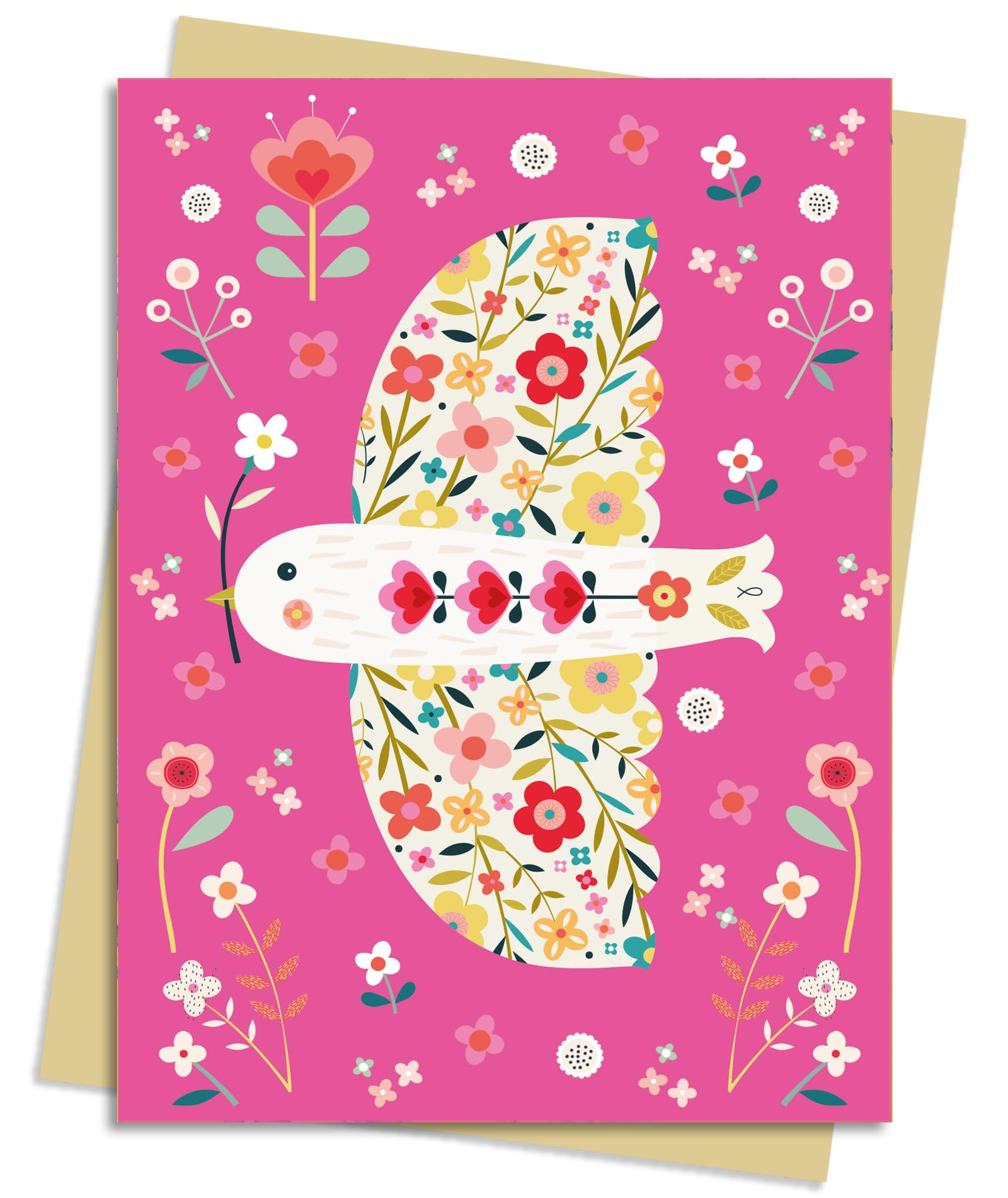 Bee Brown: Pink Floral Dove Greeting Card Pack by  Flame Tree... - 9781835628805