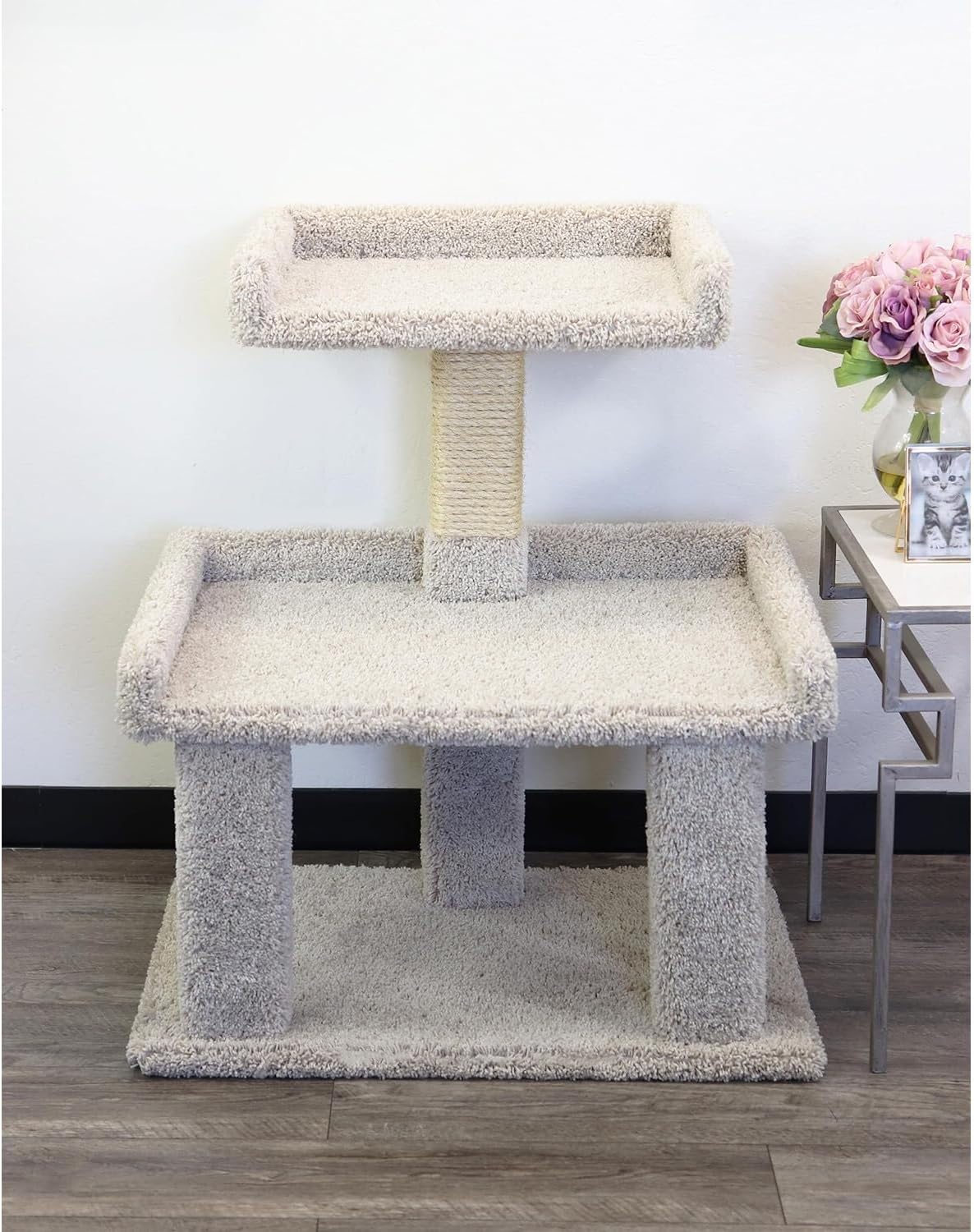 Maykoosh Southwestern Sanctuary Maine Coon Perch with Extra-Large Cushioned Platform Heavy-Duty Sisal-Wrapped Support Posts and Reinforced Wooden Base Designed for Large Cats to Lounge Climb and Scrat