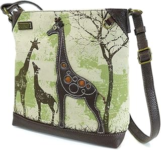 Chala Handbags Safari Giraffe Canvas Crossbody Bag Purse