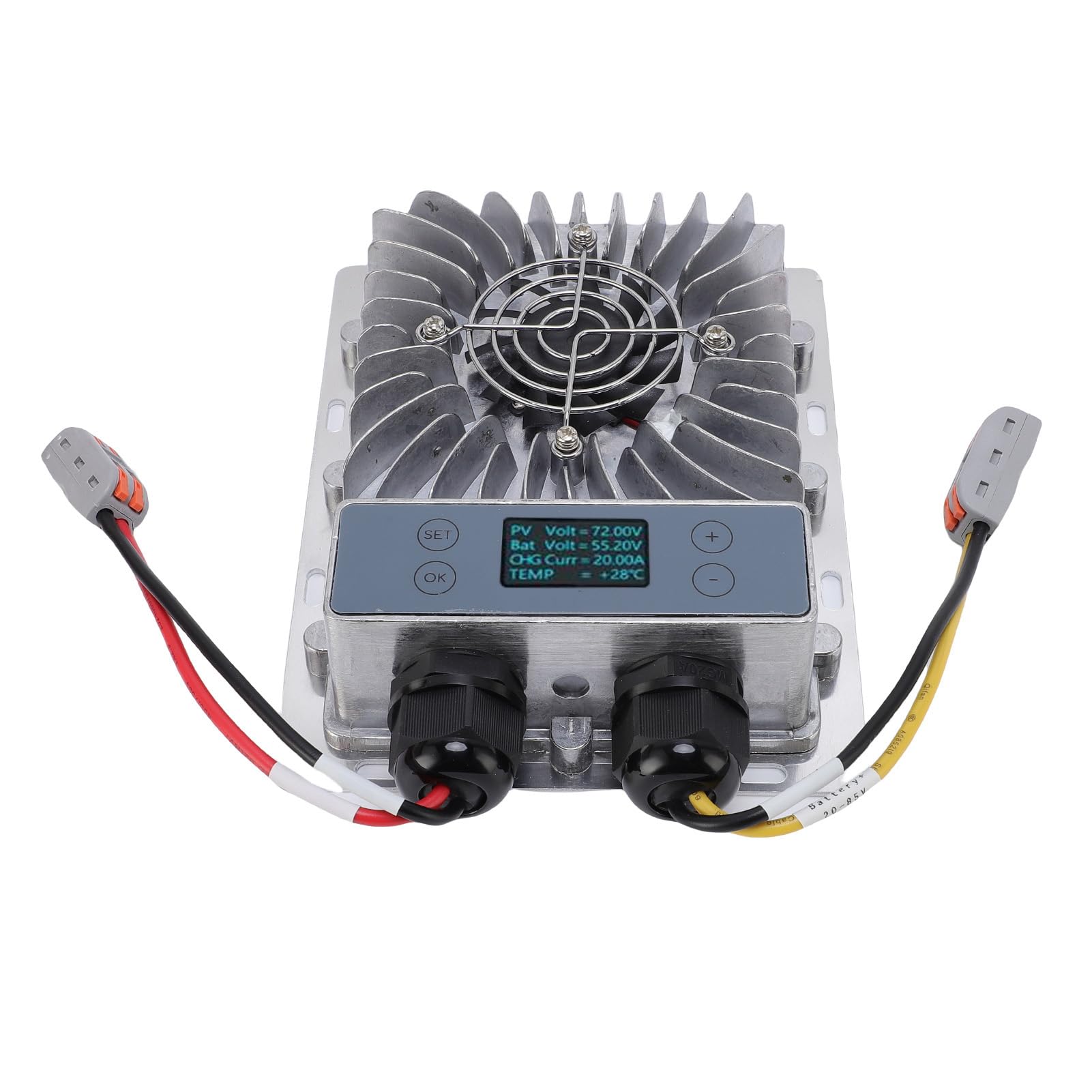 Sxhlseller Regolatore di Carica Solare MPPT 24V-72V |Regolatore Fotovoltaico Intelligente 1200W con Display LCD e Ventola di Raffreddamento per Batteria Al Litio