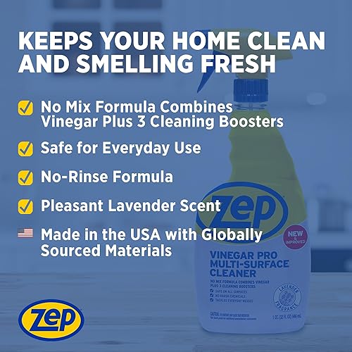 Miniatura 6 de Zep Limpiador multiusos con vinagre añadido - 32 onzas (caja de 4) R48432 - Limpiador de grado industrial