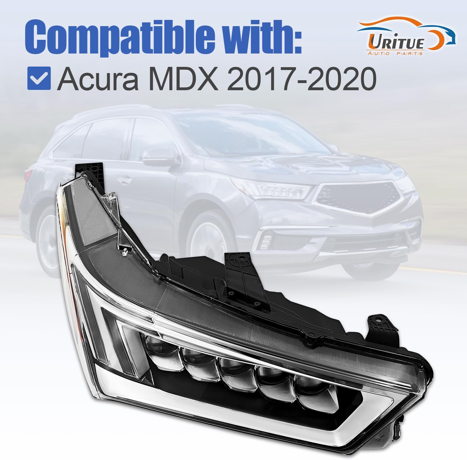 Right Passenger Side LED Headlight Compatible with Acura MDX 2017-2020 33100-TZ5-A51 AC2503130