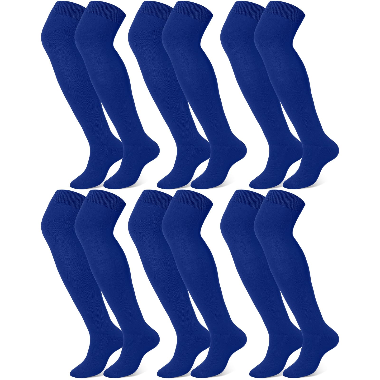 Hicarer 6 Pairs over Knee Baseball Socks Tube