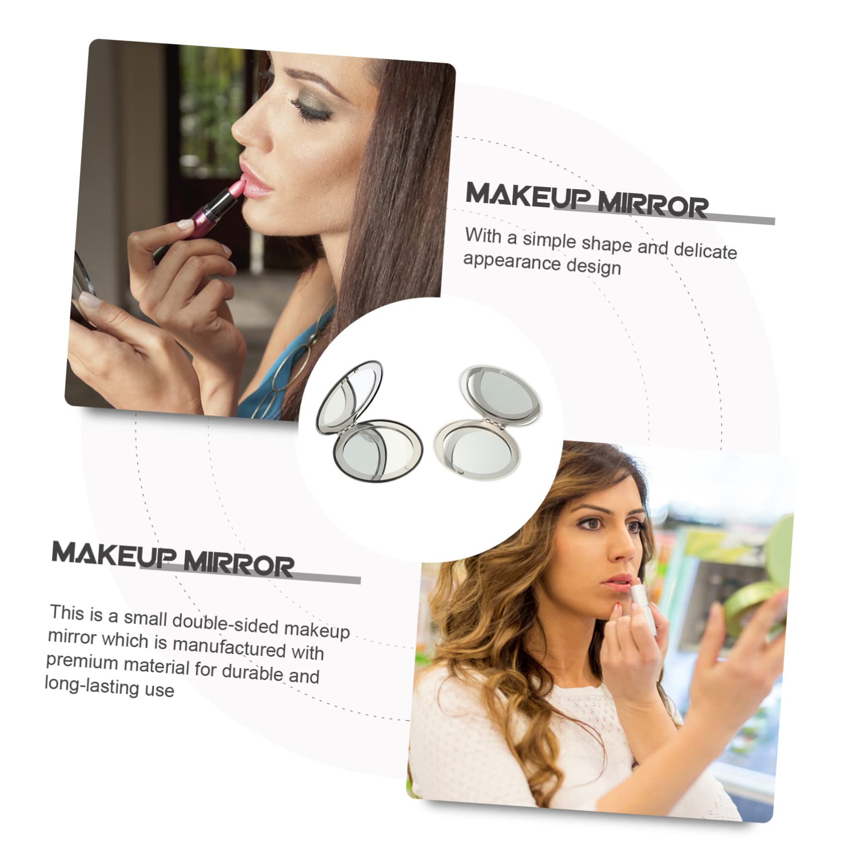 Healeved 3 Set Di Mini Specchietti Per Il Trucco Compatti A Doppia Faccia Portatili E Facili Da Usare Per Le Donne Per Andare in Ufficio in Viaggio 2 Pezzi * 3