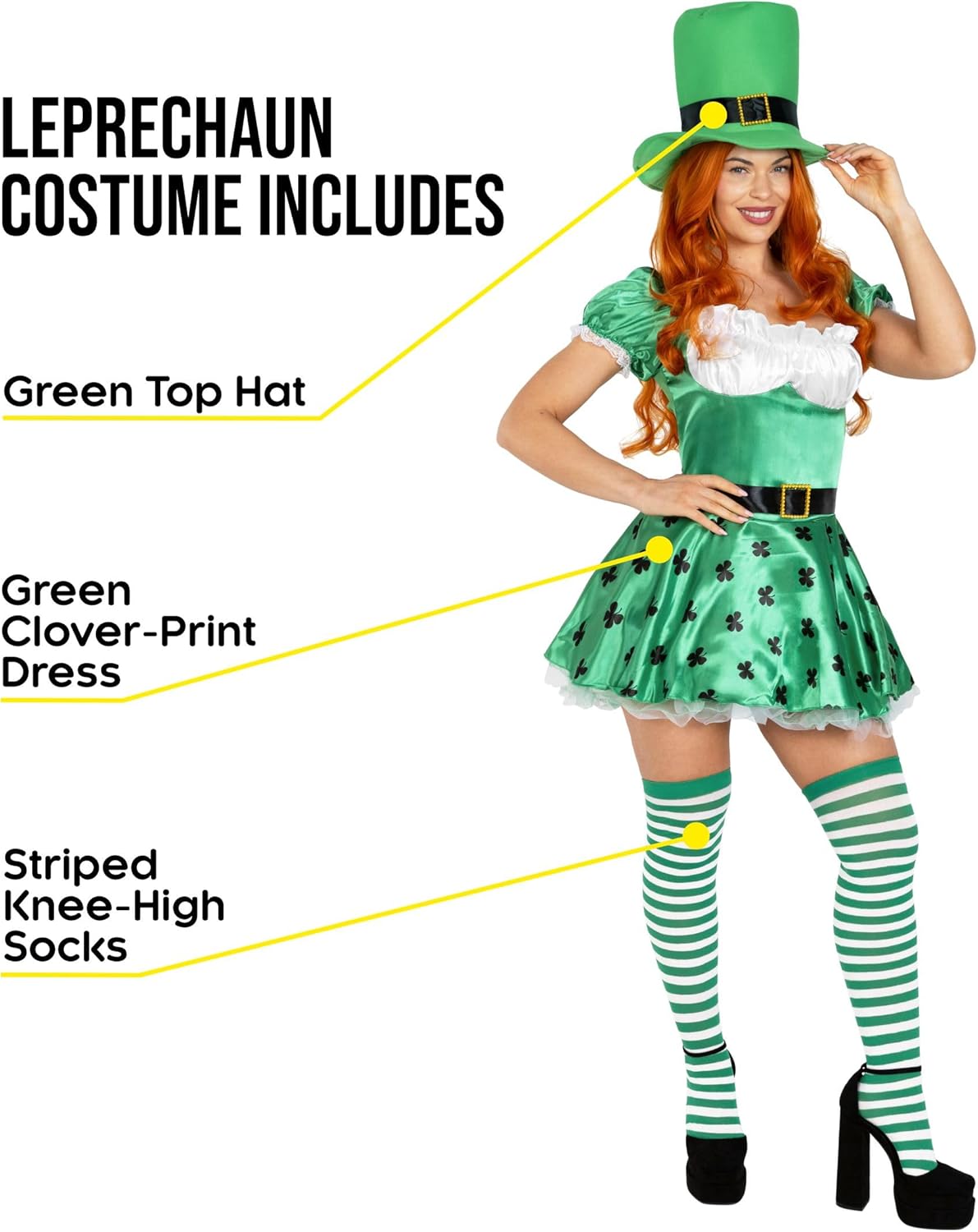 fun shack Adult Leprechaun Costume for Women, St Patricks Day Outfit, Irish Celebration Attire for Women - Image 2