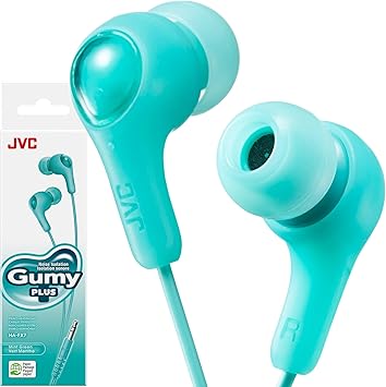 JVC Gumy in Ear Earbud Headphones with Paper Package, Powerful Sound, Comfortable and Secure Fit, Silicone Ear Pieces S/M/L - HAFX7GN Green
