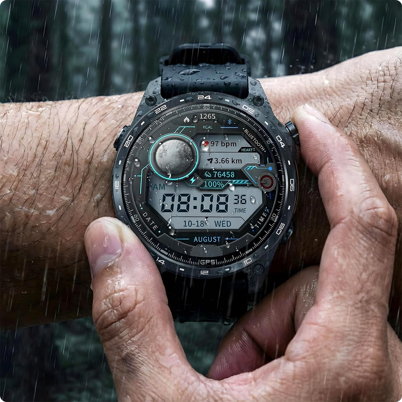 Smartwatch Zegarek Męski GPS 4GB MAPY AMOLED CIŚNIENIE MENU PL WODOODPORNY