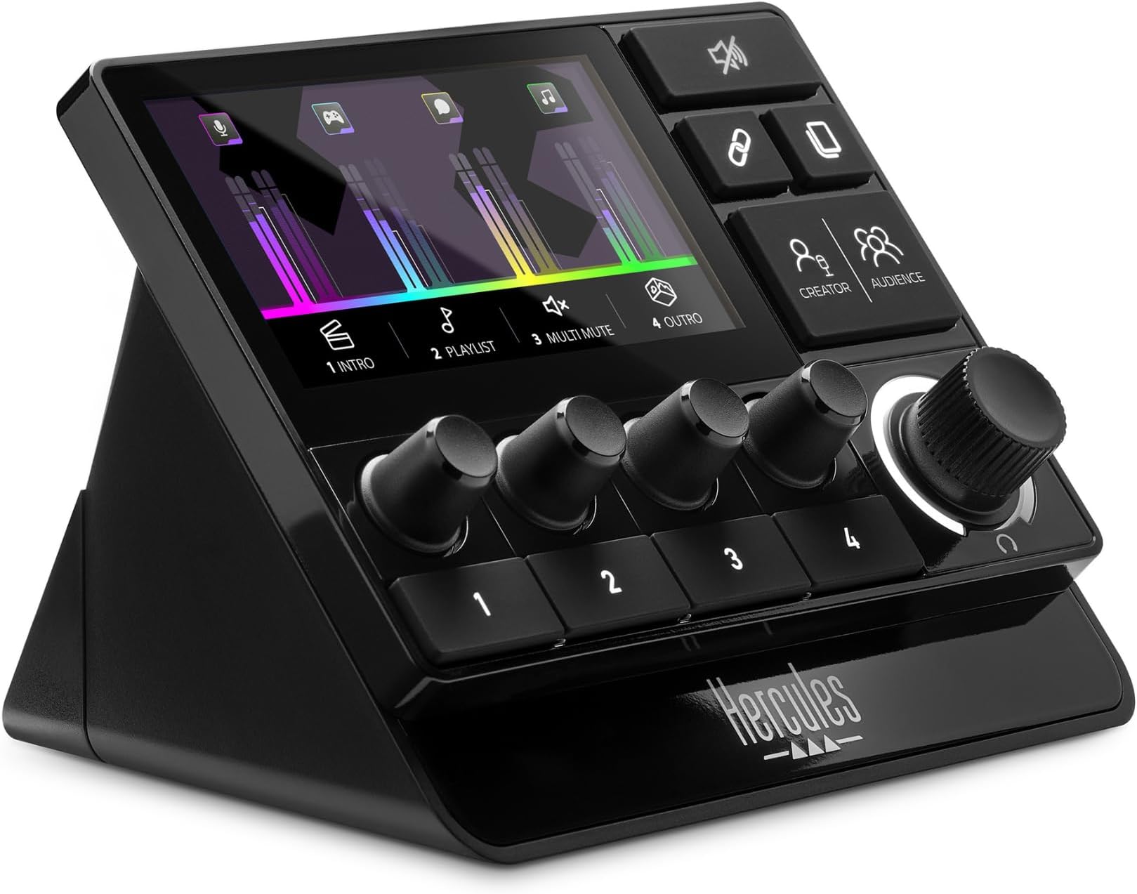 Stream 200 XLR, Pro Audio Mixer for Advanced Content Creators, with XLR Mic Pre-Amp, LCD Screen, High Resolution Encoders, 4 Actions Buttons and Customizable Interface. Compatible with PC.