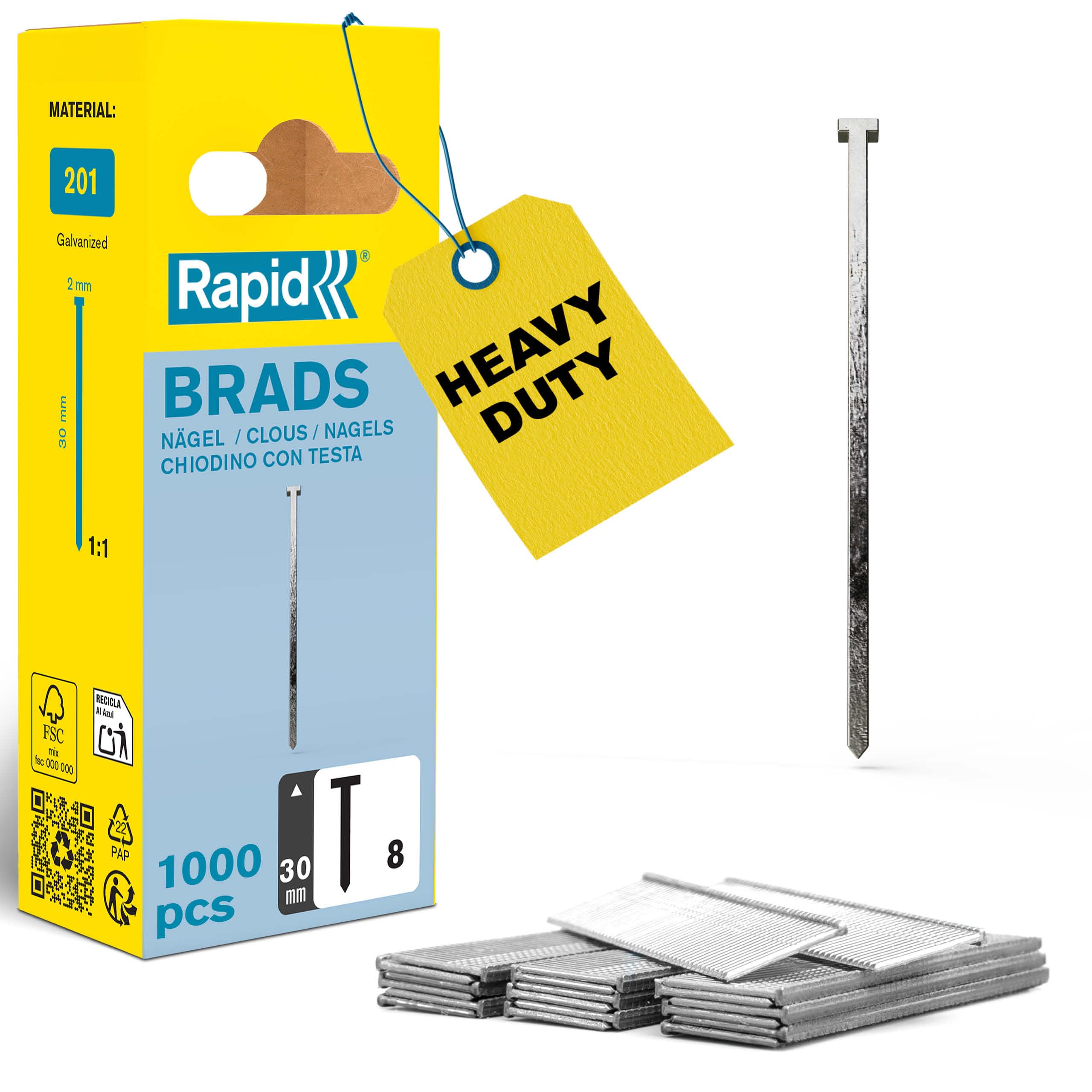 Tips - Rapid - No. 8 - Galvanized - Fine Wire - 30 Mm 3221631095365