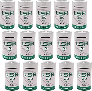 (Pack of 15) LSH20 3.6V D 13000 mAh Primary Lithium Thionyl Chloride Battery Compatible with Saft LSH20 3.6V D-Size Lithium Battery, for Alarm Systems GPS Systems Battery